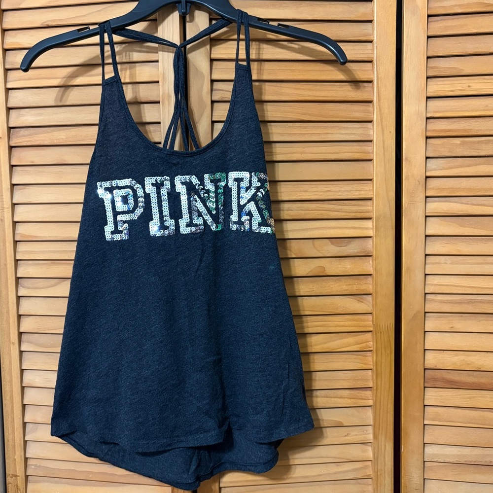 VS Pink Sequin Tank Top